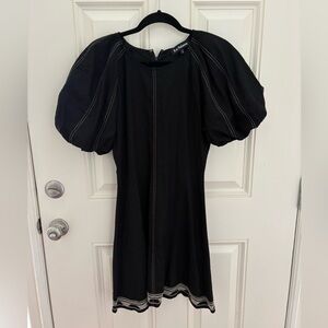 En Saison Puff Sleeve Linen Blend Dress Size Small